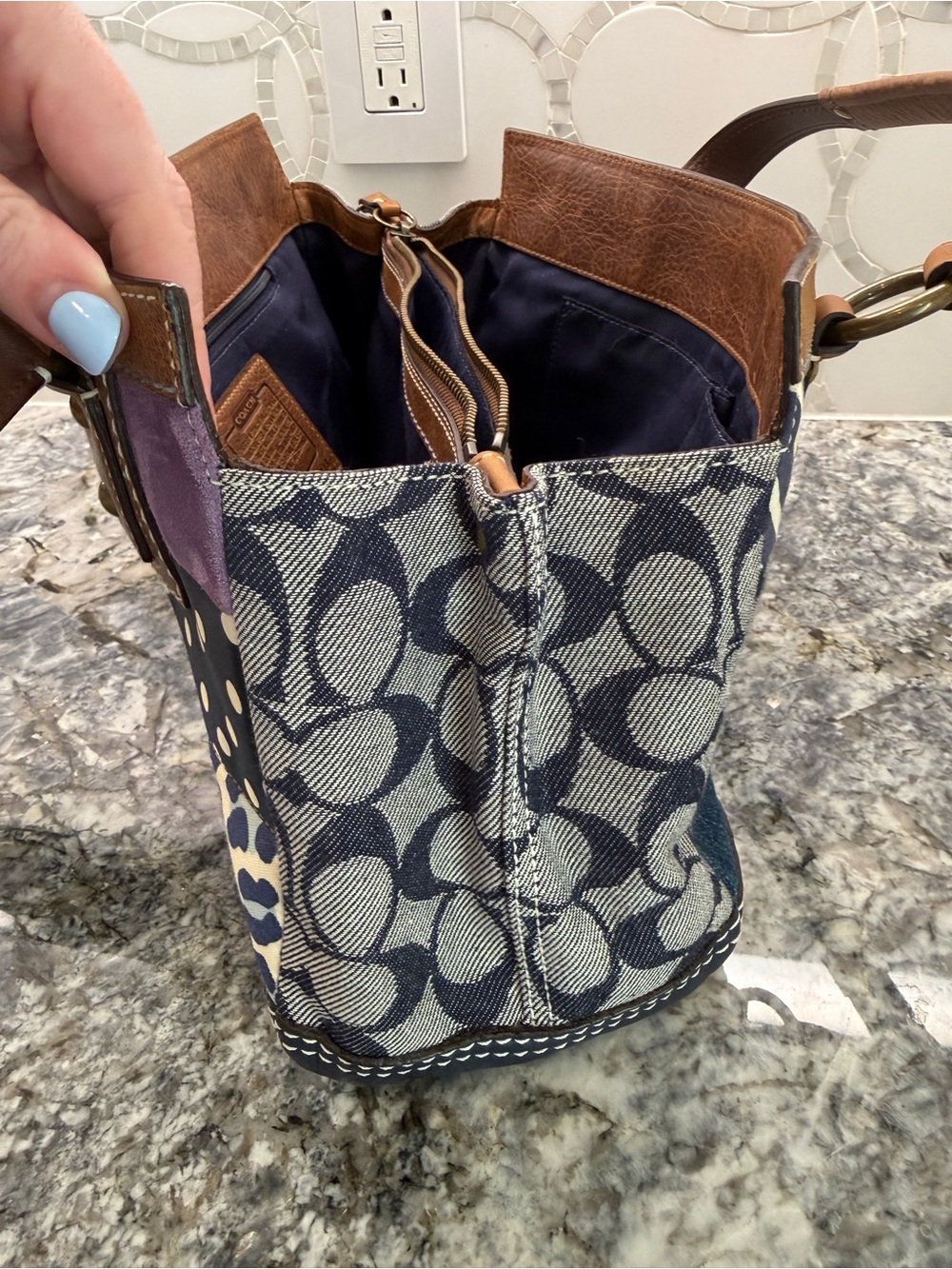 Vintage Coach Denim Patchwork Signature Y2K - Picture 13 of 16